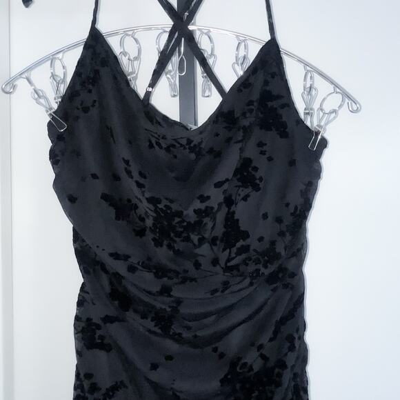 NWT Fashion Nova Blossom Bliss Whimsygoth Burnout Midi Dress - Black, Size L - Picture 6 of 13